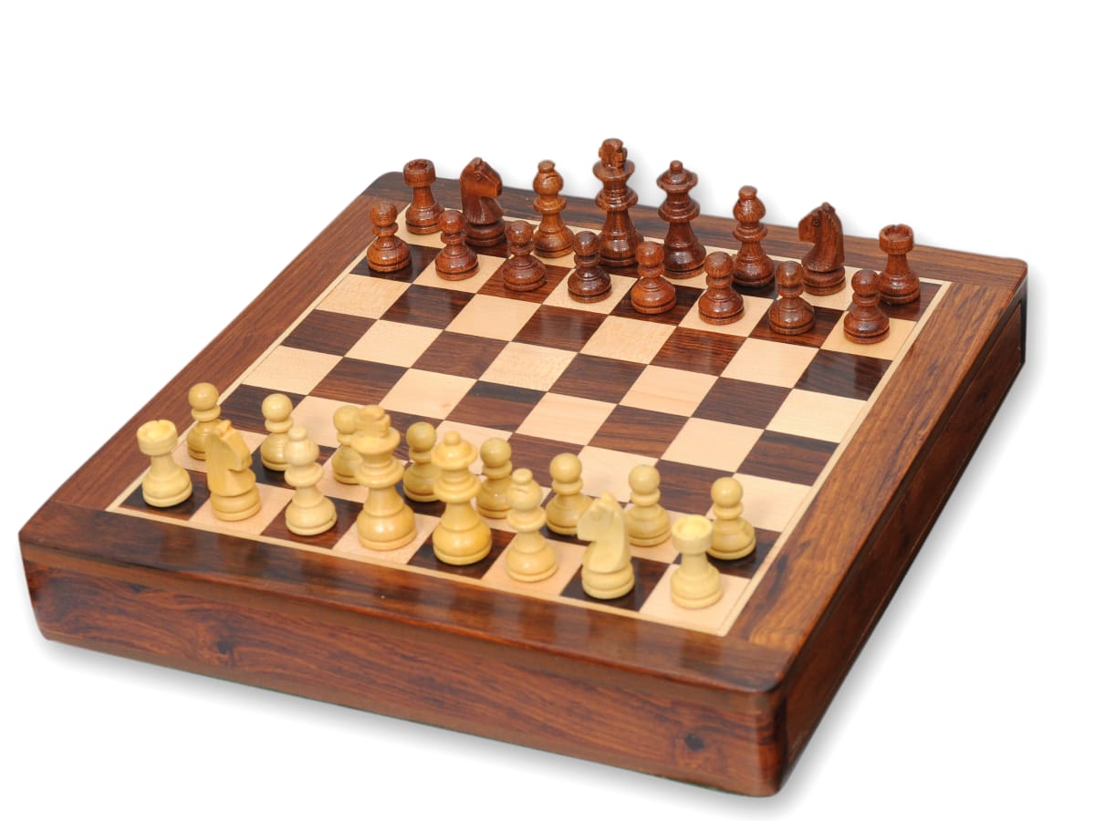 Wooden chess 12x12 inch drawer design