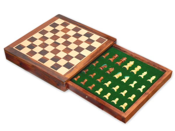 Wooden chess 12x12 inch drawer design